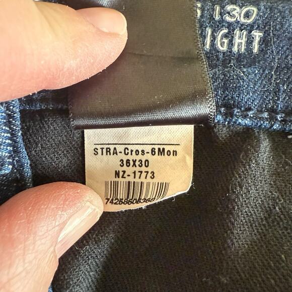 Mott & Bow Mott And Bow STRAIGHT CROSBY JEANS 36 X 30 Dark Blue Stretch Midrise - Picture 8 of 11